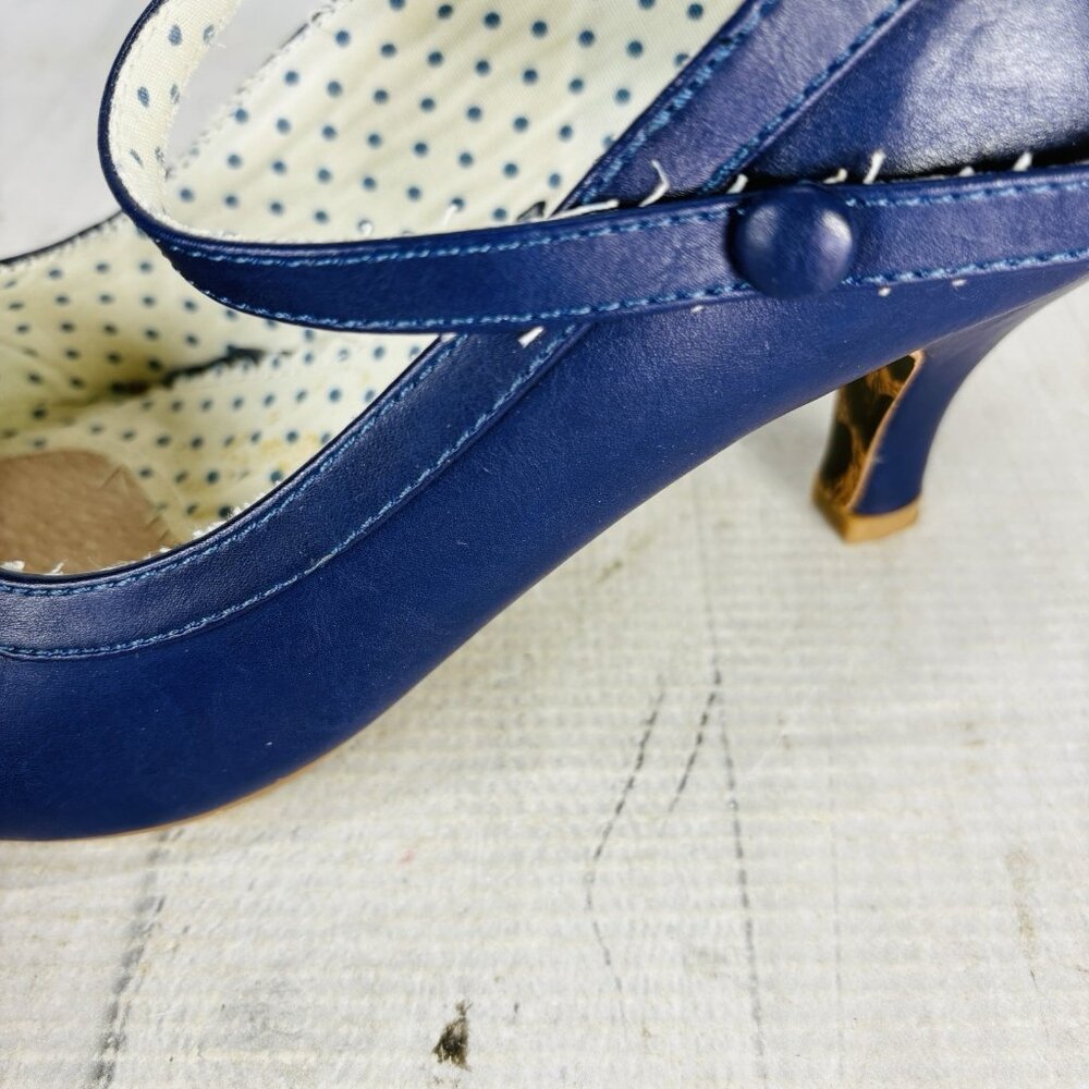Bettie Page By Ellie BETTIE VINTAGE PUMP Deep Purple Retro Heel Mary Jane Size 8 - Picture 15 of 16